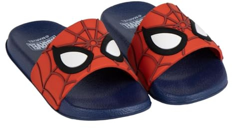 Disney Spiderman ciabatte da bagno per bambini, scarpe da spiaggia, sandali - Sandali da bagno ufficiali Marvel Avengers Spider-Man per bambini, Blu, 26/27 EU