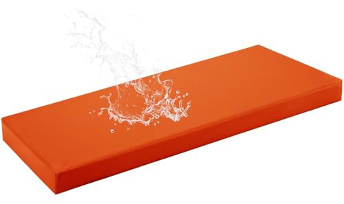 HJZPWB 5 cm de Grosor Colchoneta Banco Jardin Cuero SintéTico Cojines para Bancos de Exterior Desmontable Cojin Banco Exterior Cojines para Banco Colchoneta Banco Jardin,Naranja,100x60x5cm