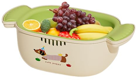 Colini e Scolapasta - Cestino per Lavare Frutta e Verdura,Scodello Lavaggio con Scolatore per Cucina Pasta Frutta Verdura