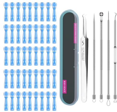 VVQWCY Lot de 101 outils d'expression des boutons avec kit de tire-comédons pour salon de beauté à la maison