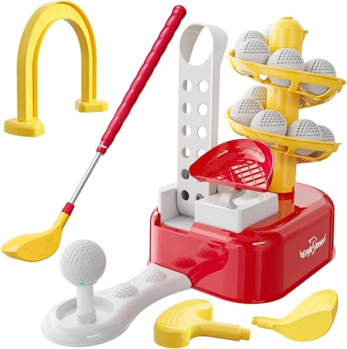 EagleStone Toddler Golf Set with Foot Pedal Launcher for Kids Ages 3-8