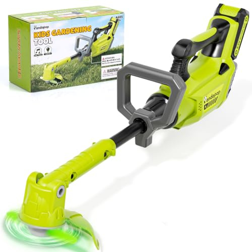 Pandapop Tondeuse Enfant, Kit Jardinage Enfant avec Lumières et Sons, Outils Grande Taille, Jeux Extérieur Enfant 3 Ans