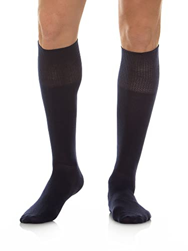 Relaxsan 560L (Blu, Tg.5) Calze Senza Elastico Uomo Donna, Lunghe, Senza Compressione, Piedi Diabetici, Cotone e Crabyon