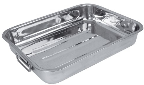Crealys 500535 - Teglia da Forno in Acciaio Inox, 32 x 24 cm