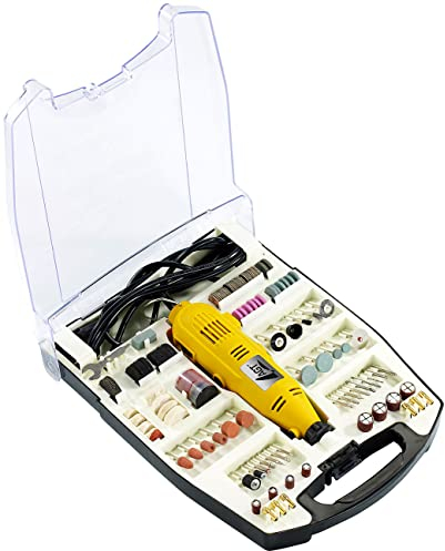 AGT Mini Bohrmaschine: Multifunktionswerkzeug, variable Drehzahl, Transportkoffer, 233 Teile (Minischleifer, Bastelbohrer, Uhrmacherwerkzeug Sets)