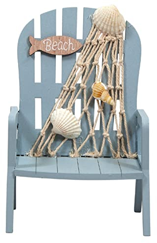 CHICCIE Strandstuhl Türkis 14cm - Maritim Deko Dekoration Stuhl Sommerdeko