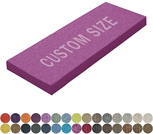 PHUSTJKL Bankkissen Stuhlkissen Sitzkissen für Fensterbank, Benutzerdefinierte Größe 30 Farben, 3cm/5cm/8cm Dickes Schwammpolsterung mit Hoher Dichte Waschbare Bankauflage Innensofa Kissen, Rosa Lila
