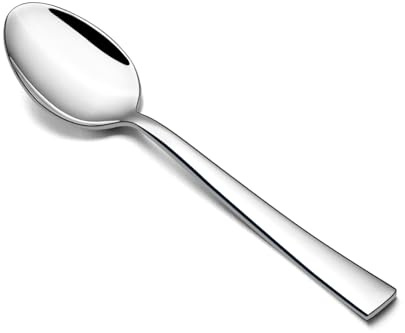 Onader Stainless Steel Teaspoons, 12 Piece Square-Edge Small Spoons Cutlery for Tea, Dessert, Ice Cream, Coffee, Healthy & Non-Toxic, Mirror Polished & Dishwasher Safe, 13.5cm