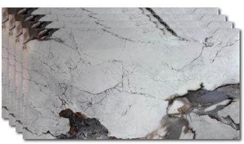 LoXus-Wandpaneele Marmoroptik –PVC Wandverkleidung–küchenrückwand -120x60cm- Duschrückwand & Küchenrückwand –Wasserfeste 3D Deko Paneele für Bad,Dusche, Küche (Karabai, 4 X Panels)