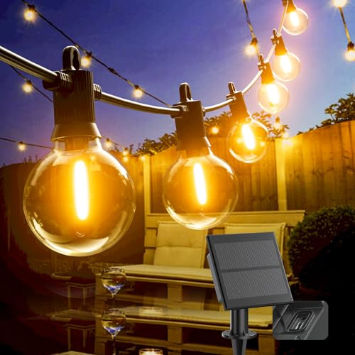 Kawaya Solar Festoon Lights Outdoor with USB Charge, IP65 Garden Lights 10M