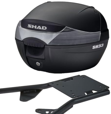 MOTOMENT Bundle Topcase inklusive Gepäckträger Komplettset Shad 33 Liter passend für KTM 125 Duke ABS 2017-2020