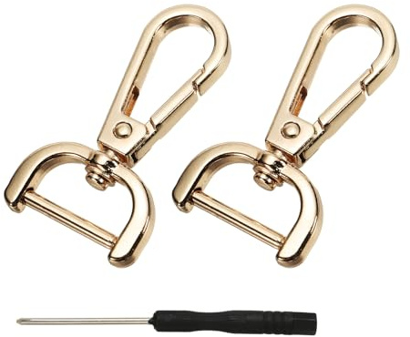 YELARXI Ganci girevoli con chiusura a scatto, 3/4 di pollice ID staccabile, con barra a vite, anello a D, chiusura con cacciavite, adatto per cordino, borsa, artigianato in pelle, borsa hardware fai