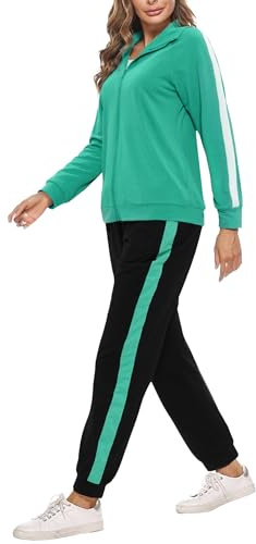 Demegimi Tuta Donna Sportiva Completo Pigiama Donna Sportivo Autunno Invernale Elegante Tuta Donna Ginnastica per Jogging Yoga Training Fitness