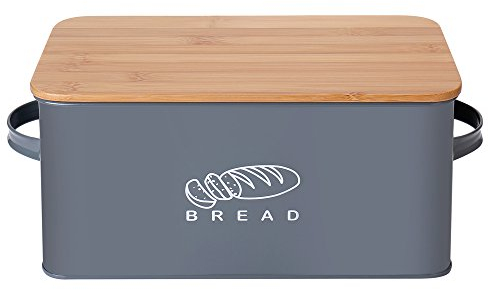 G.a HOMEFAVOR Kitchen Bread Bin Bread Storage Container with Bamboo Lid, 37 * 19 * 17 cm