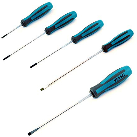 VESSEL Jeu de 5 Tournevis Megadora à Tête Plate