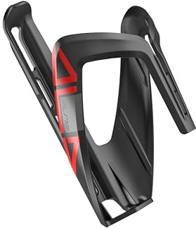 Elite ALA Flaschenhalter Schwarz Rote Grafik – Leicht Robuster Kunststoff – Universal Fahrrad Rennrad MTB Gravel E-Bike – Trinkflaschenhalter Bidon