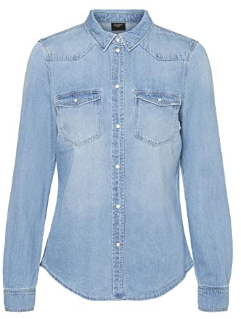 Vero Moda Vmmaria LS Denim Slim Shirt Mix New Noos Camicetta da Donna