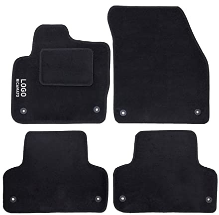 Auto Accessori Lupex | Juego de 4 Alfombrillas de Coche compatibles con Evoque I (L538 2011-2018) con 8 Clips de fijación | Alfombras moldeadas de moqueta con Bordado en el Lado del Conductor