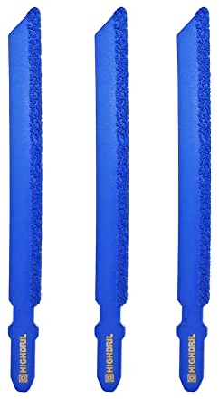 HIGHDRIL Diamant Lames Scie Sauteuse 100mm - 3pcs pour Marbre Bois Plastique Fibre de Verre Fibre de Ciment Mousse Plaque de Plâtre avec T-Shank