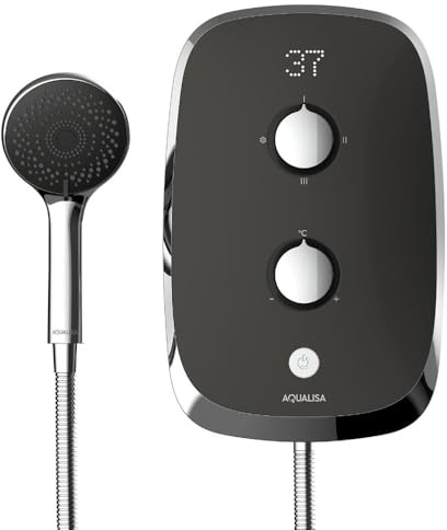 Aqualisa e-Motion Space Grey Electric Shower Digital Display 3 Spray Patterns 9.5KW