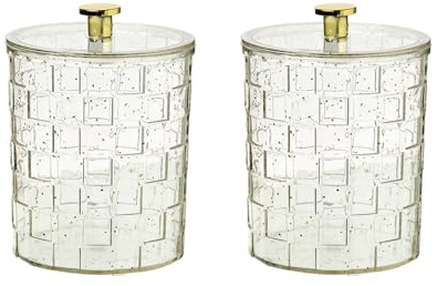 TSQZE 3 Stück Wattestäbchen Behälter Bathroom Organizer Wattestäbchen Aufbewahrung, Acryl Box Mit Deckel Wattepads Aufbewahrung Transparent, Für Toilette Badezimmer Schlafzimmer (Stil B)