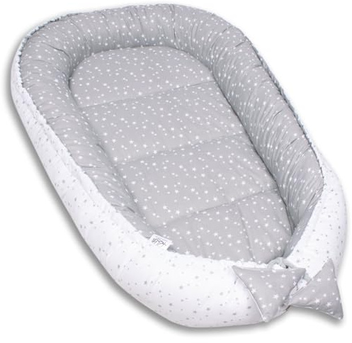 PaLulli Nid douillet 2 côtés pour bébé - Nid de voyage - Cocon pour lit de bébé - 100 % coton certifié Öko-Tex (Galaxy)
