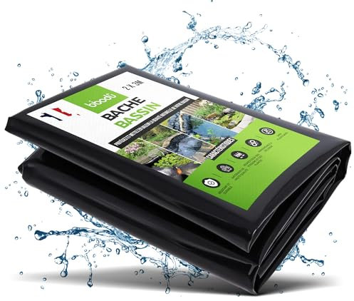 BIBODU Teichfolie 2x3m - Schwarze Farbe | Teichfolien Hochwertig - Dicke 0.2 mm | wasserdichte Folie perfekt für Fischteiche, Brunnen, Gärten und Wasserfälle