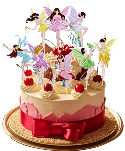 Toppers Bailarina para Cupcakes - Decoracion Tartas Hadas de Tartas de Cumpleaños, flower fairy ballerina cupcake topper, Perfecto para Baby Shower y Fiestas tema de Niñas