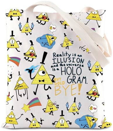 TGBJE Cipher Tote Bag Cartoon Inspired Gift Mystery Shack Gift Cartoon Lovers Shoulder Bag (Reality)
