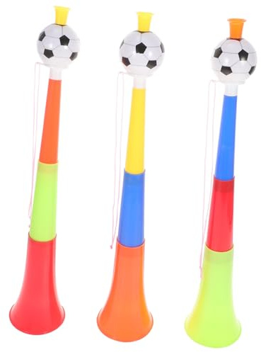 BESPORTBLE 4 trompetas telescópicas de fútbol de plástico, para eventos deportivos, fiestas y carnavales, colores aleatorios
