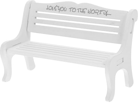 LRXIYODE Présentoir à Poupées en Bois Blanc Surface Lisse et Résistance à l'usure, Banc Miniature Vintage pour Décoration de Maison de Poupée et Scène de Table de Sable