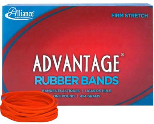 Alliance Rubber 96335 Advantage Rubber Bands Size #33, 1 lb Box Contains Approx. 600 Bands (3 1/2 x 1/8, Red)