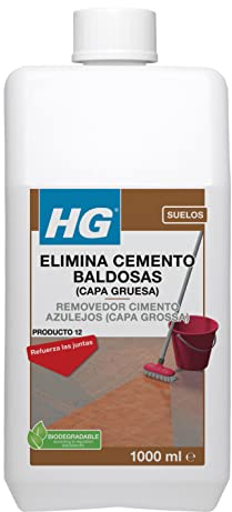 HG Elimina Cemento, Limpia Juntas de Azulejos y Quita Restos de Cemento y Juntas para Azulejos de Pared y Suelos, Elimina Residuos y Limpia Juntas de Superficies - 1 Litro