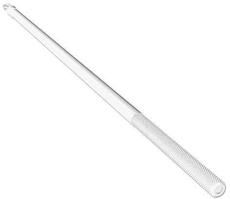 Flairdeco Schleuderstab / Gardinenstab mit Riffelgriff, Aluminium, Weiß, 125 cm