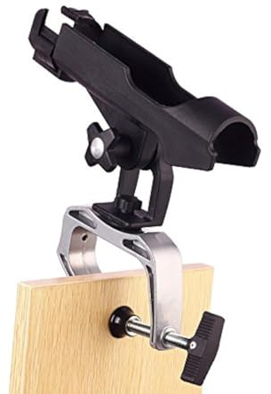 HiUmi Angeln Boot Ruten Halter mit großer Klemme Öffnung 360 ° verstellbar Angel Racks Falten Halterung, 1pack