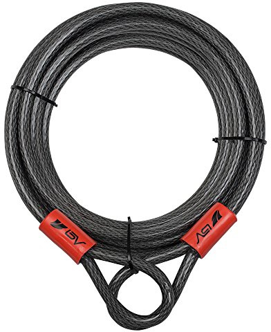 BV Heavy-Duty 30FT Security Cable with Loops - 10mm (3/8 Inch) Cut-Resistant Braided Steel Cable - Versatile & Weatherproof - Security Chain for Padlock, Chain Lock, Wire Lock