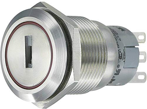 TRU COMPONENTS 701814 LAS1-AGQ-11Y/21 Vandalismusgeschützter Schlüsselschalter 250 V/AC 5 A 1 x Ein/Ein 1 x 90 ° IP40 1