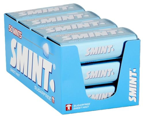 Smint Sugar Free Sweet Mints, Suitable for Vegetarians - 12 x 50 XXL Tins