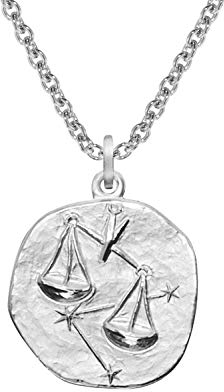 trendor Sternzeichen Waage mit Halskette 925 Silber Ø 16 mm Tierkreiszeichen Anhänger Sterlingsilber für Damen, Herren oder Kinder, 08441-10-50 50 cm