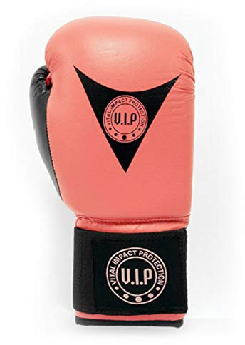 VIP Vital Impact Protection Puella DX Boxhandschuhe für Damen, für MMA, Kampfsport, Fitness, Anfänger, Sparring, Trainingshandschuhe, Pink/Schwarz, 227 g