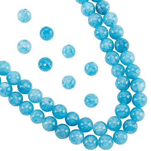 NBEADS Alrededor de 122 Pieza de Cuentas de Cuarzo Azul Natural, Cuentas de Cristal de Cuarzo Azul Lago de 6mm, Cuentas Sueltas de Piedras Preciosas para DIY, Pulsera, Collares, Fabricación de Joyas