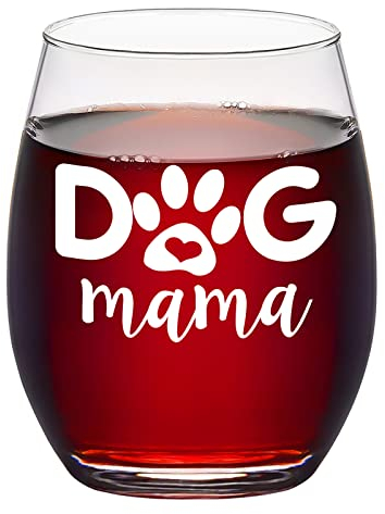 Joymaking Muttertagsgeschenke für Mama, Mama Geschenk, Hundemama Weingläser Geschenk für Hundebesitzer Hundeliebhaber, Hundefreunde Geschenk zum Muttertag Geburtstag 450ml…