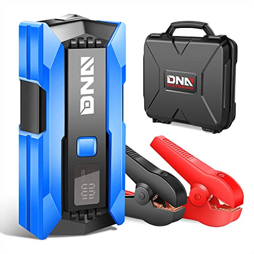 DNA Motoring 12V 2000A Peak Multi-Function Portable Car Battery Jump Starter for Up to 8.0L Gas / 6.3L Diesel Engine, with Carry Case,Blue/Black, TOOLS-00277