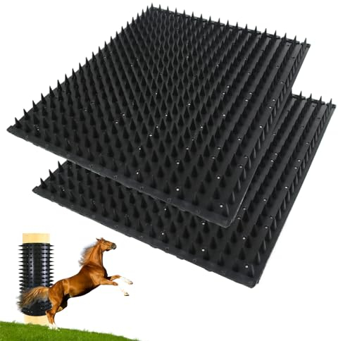 TAZZOR 2Pcs-Kratzbürste Pferd, 42x 33.8cm Massagebürsten Set für Pferde, für Holzpfosten mit 12 cm Durchmesser, Kuhbürste für Ihre Tiere, Kratzbürste Kuh Pferde