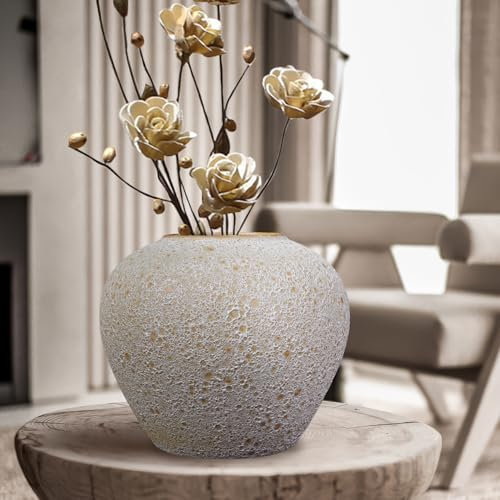 GDSZJLJ Ceramic Farmhouse Large Vase,6.8 Inch Vintage Floor Tall Vase Boho Ceramic Vase Pottery Rustic Flower Vase for Living Room Entryway Table,Centerpiece Decor,Shelf Decor, Mantel,Wedding