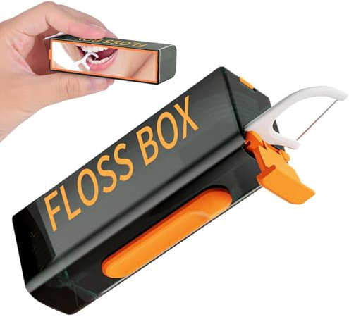 Distributore di filo portatile, distributore di filo interdentale, scatola di immagazzinaggio caso filo interdentale, supporto automatico Pop Floss, custodia da viaggio per filo interdentale con filo