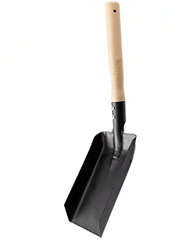 Mikinona Pelle Seau à Cendres Pour Cheminée Outils à Main De Jardin Main à Plat Écope De Cheminée Outil Multi- Truelle à Main De Jardin Outils De Plantation Acier Black