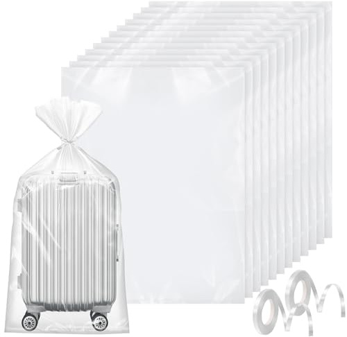 Halinuia 12 Pièces Grand Sacs de Rangement, 100 x 150 cm Extra Larges Sac Plastique Rangement Transparent à Poussière Pour Bagages, Meubles, Chaise, Consolateurs, Couettes, Jouets en Peluche