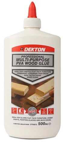 Dekton 500ml Wood Glue | Strong Bond for Woodworking & Carpentry | Fast-Drying, Easy Application | Ideal for Furniture, Cabinets & Crafts | Non-Toxic, Water-Resistant Formula for Indoor & Outdoor Use