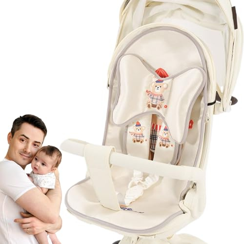 Housse Rafraîchissante pour Poussette, Coussin Frais Siège Auto Enfant, Tissu Glacé Respirant avec Gel Lavable et Aération pour Confort et Protection Thermique